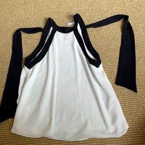 Zara white and black halter tank top
